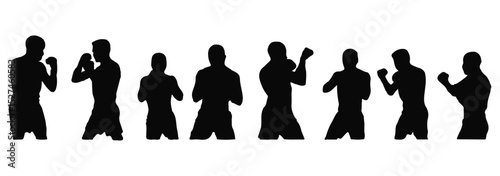 Silhouette of boxing fighter