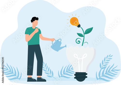 make profit from creativity or innovation, earn money thinking and startup or fund raising concept
