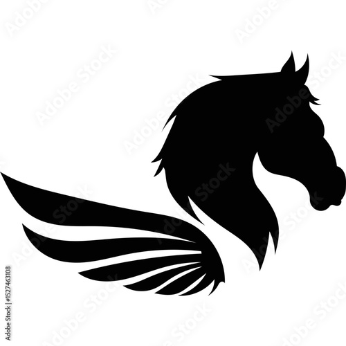 Pegasus Logo Silhoette Ilustration