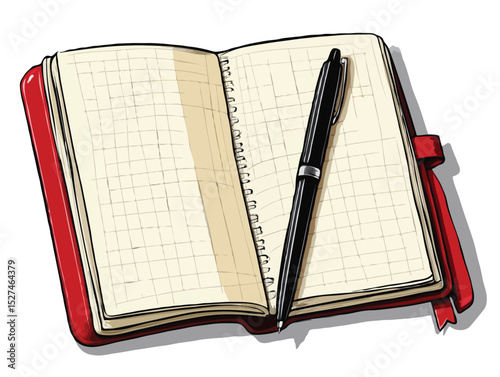 Notebook and pen vector art