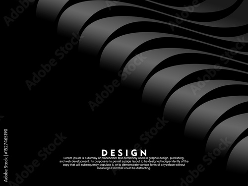 Black background vector luxury invitation card. Elegant line pattern on black background. Premium design illustration for wedding, vip cover template, grand opening, flyer, etc.