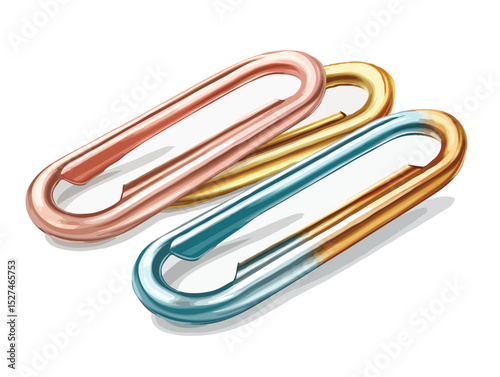 paper clips isolated on white background