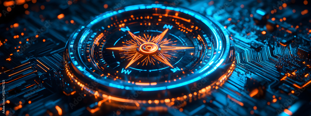 custom made wallpaper toronto digitalFuturistic Digital Compass Interface