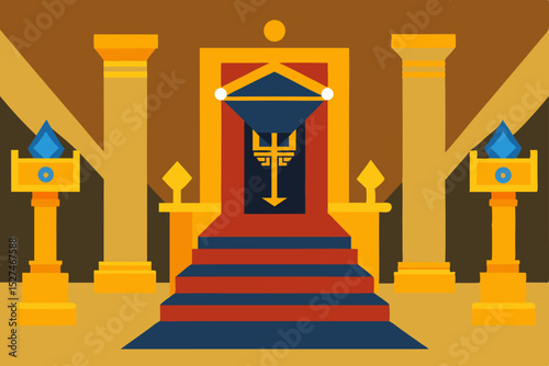 Majestic Throne Room  Ancient  Design, Regal Power, and Opulent Details