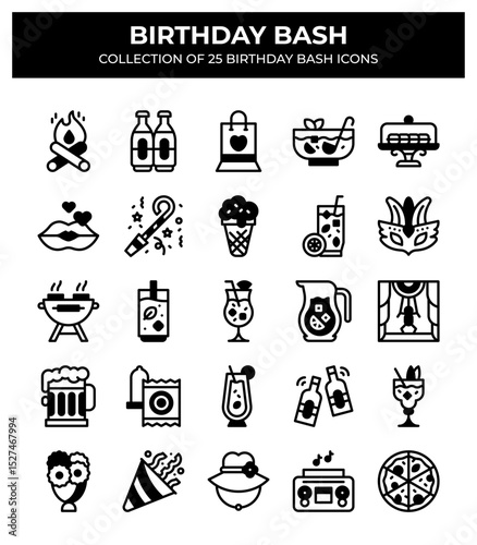 Birthday Bash. Collection of 25 Birthday Party Icons