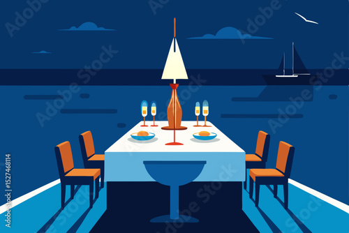 Romantic Seaside Dinner A Night of Elegance and Tranquility by the Ocean