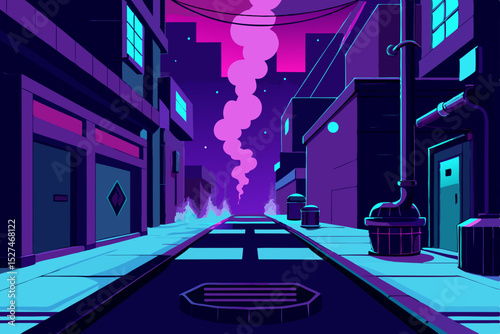 Cyberpunk Cityscape Neon Nights and Vaporwave Streets