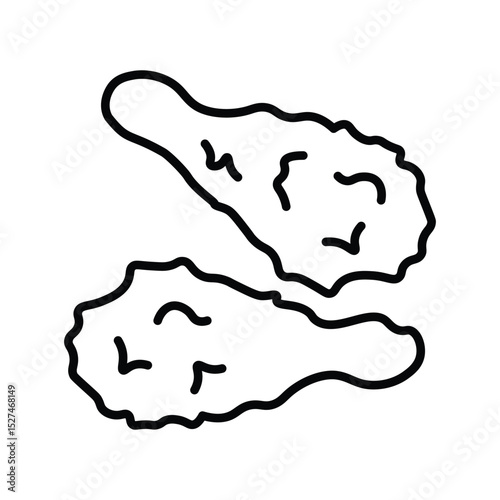 Fried chicken icon with line style, editable stroke design