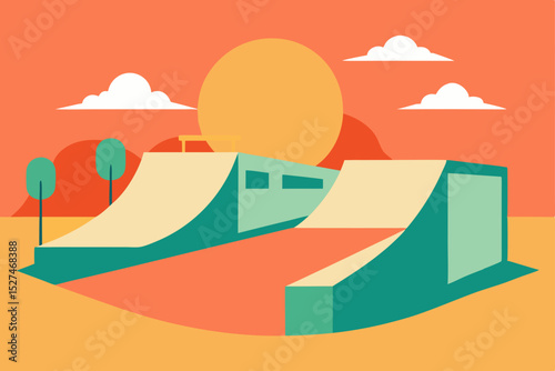 Sunset Skatepark Thrilling Ramps and Thrills for Extreme Sports Enthusiasts