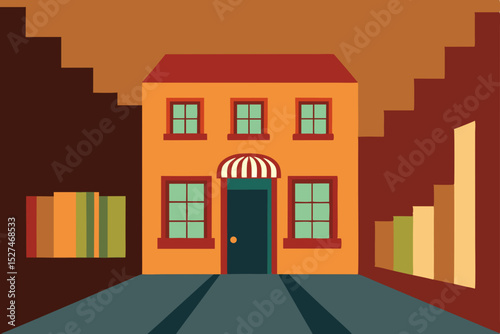 Charming Suburban House Illustration A Quaint Home Design Concept
