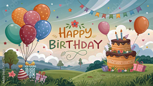 Happy birthday invitation card.  