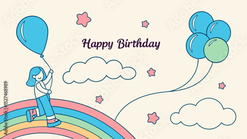 Happy birthday invitation card.  