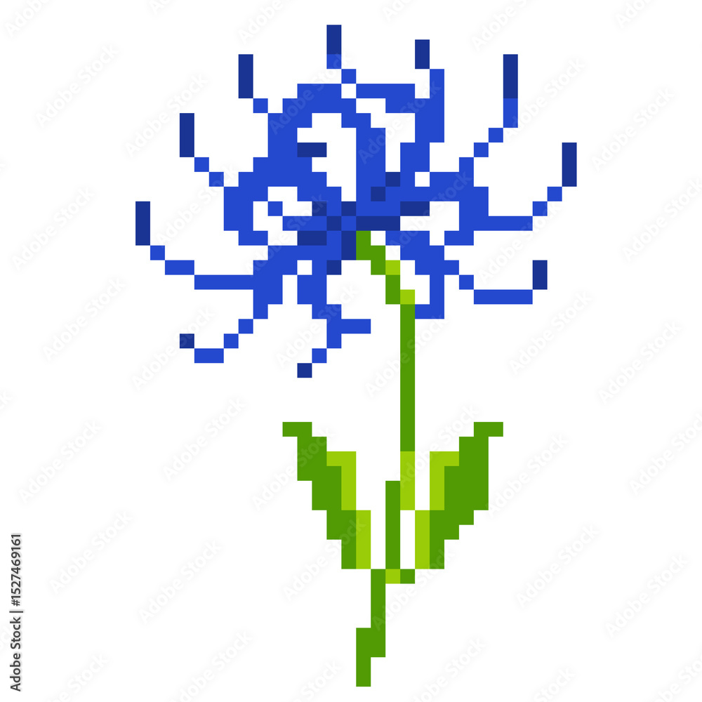 Fototapeta premium Blue Pixel Higanbana Flower