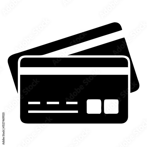Credit card payment icon. Two credit cards overlap, showing banking and finance concept.  Credit card design for website or app interface. Credit card illustration for online shopping and e-commerce.