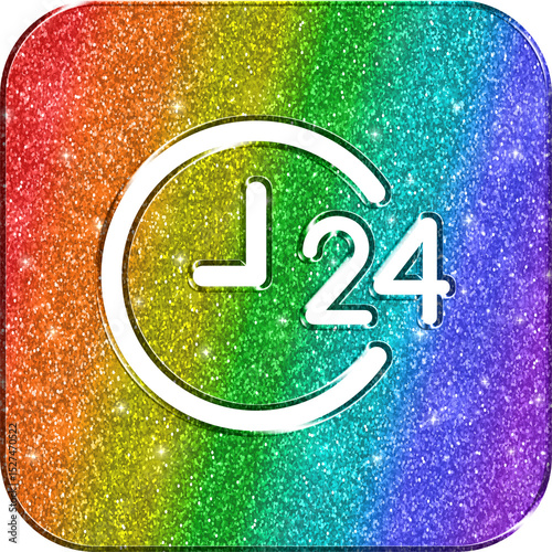 24 Hour Service Icon Rainbow Icon LGBT Icon
