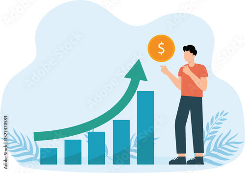 Value stock vs growth stock and comparison between investing style, professional choosing asset for earning or profit in market concept, businessman comparing between value and growth stock in his han