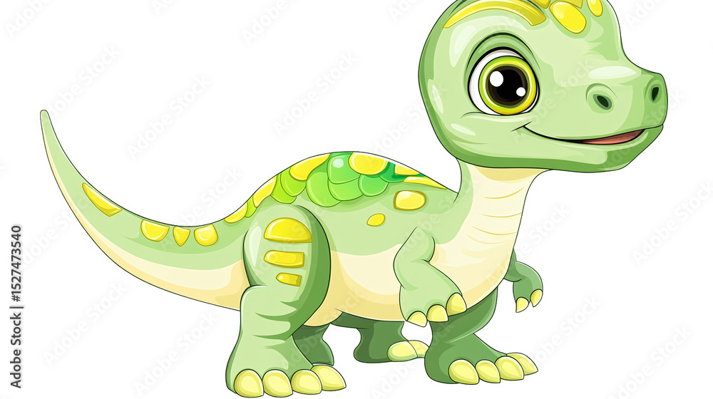 Fototapeta premium Cute Prehistoric Baby Reptile Illustration