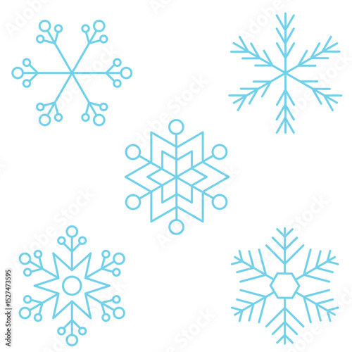 vector set of snowflakes