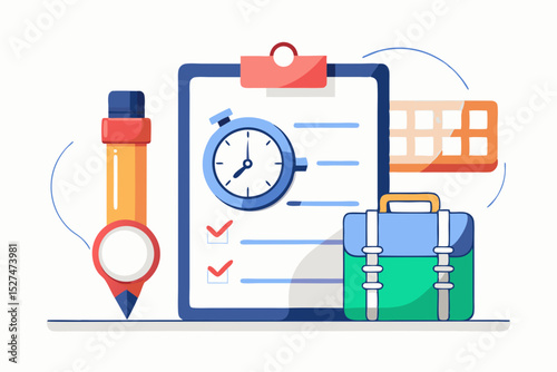 business itinerary icon with luxury watch