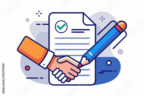 contract agreement icon with handshake