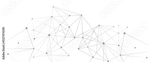 Vector modern line art with Technology connecting lines with dots