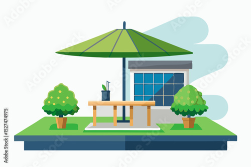 rooftop break area icon grass lawn small p