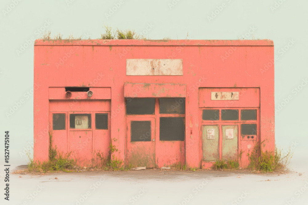Fototapeta premium Derelict Fire Station Captured With Soft Studio Lighting