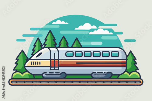 train on railway tracks with motion
