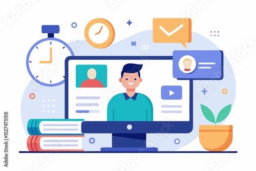 video conference with person on screen
