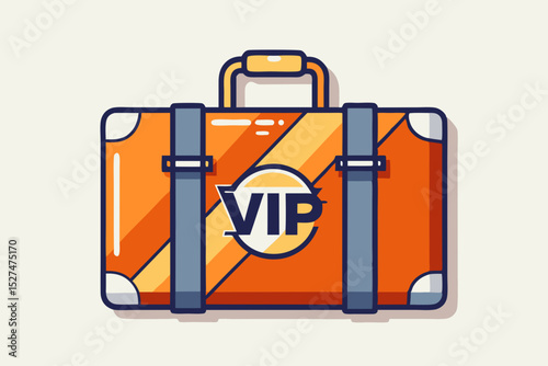 vip travel suitcase with tag and accents