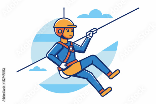 zipline adventure with hanging person