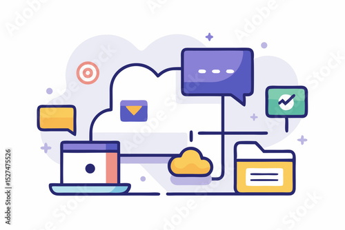 online collaboration icon cloud folder