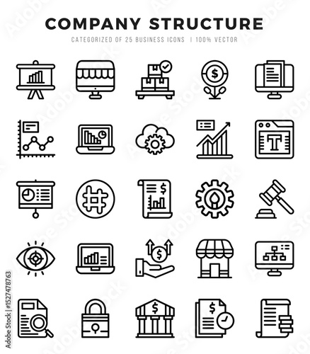 Set of Company Structure icons. Vector Illustration.