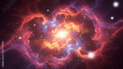Abstract Colorful Space Explosion Nebula