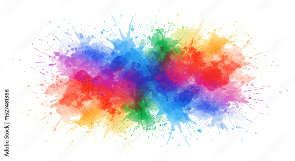 Fototapeta premium Watercolor Colorful paint splash bursting in the center, abstract background