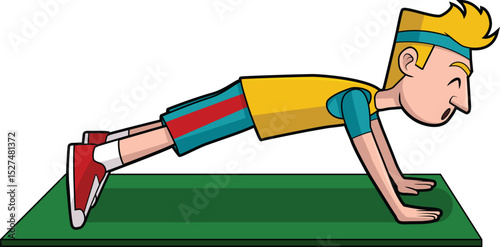 Man Doing Push Ups Vector Image