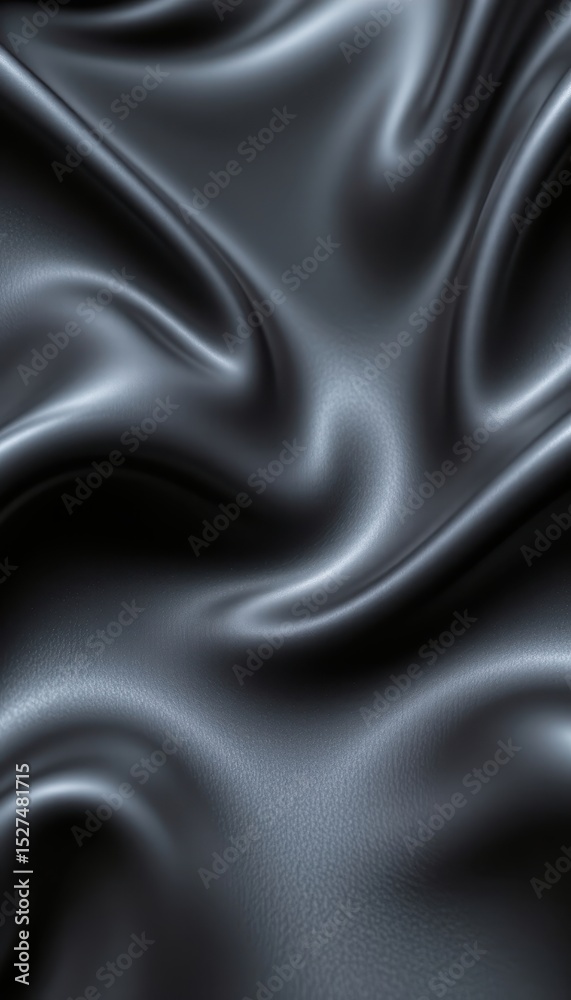 Fototapeta premium Smooth Black Satin Fabric Textured Background for Design Projects