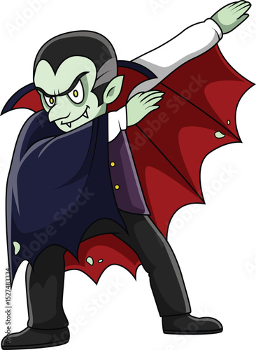Dabbing Vampire Character Vector Image