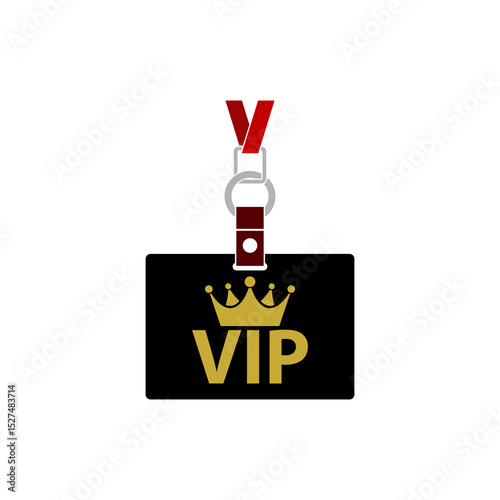 VIP pass card icon isolated on white background