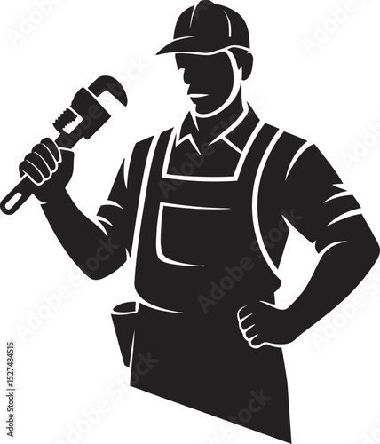 Cartoon men in suits using a drill and hammer illustration