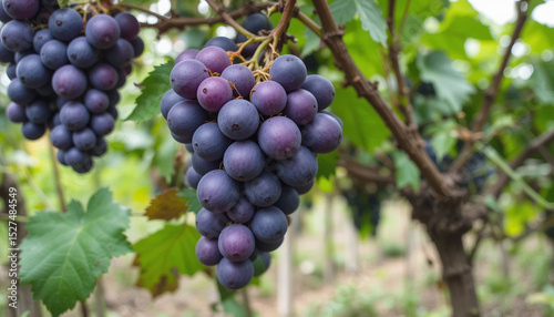 Wallpaper Mural Purple organic fruta en el viñedo.  en el jardín natural para elaborar vino o zumo. Torontodigital.ca