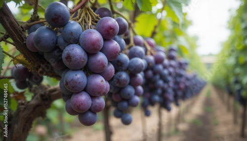 Wallpaper Mural Purple organic fruta en el viñedo.  en el jardín natural para elaborar vino o zumo. Torontodigital.ca