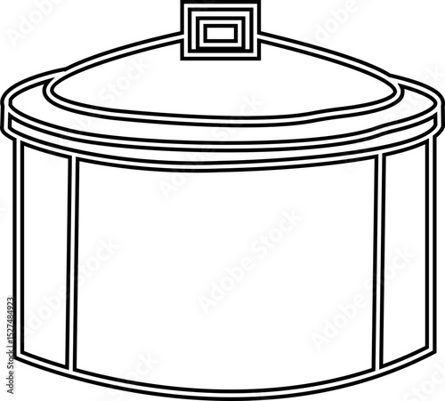 storage tank icon, The cylindrical structure showcases a weathered texture, hinting at a history of storage and industry, Modern outline tank logo concept, vector design template elements icons,