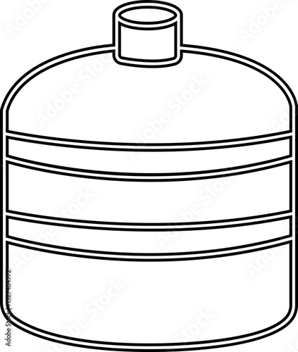 storage tank icon, The cylindrical structure showcases a weathered texture, hinting at a history of storage and industry, Modern outline tank logo concept, vector design template elements icons,