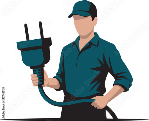 man with electric plug