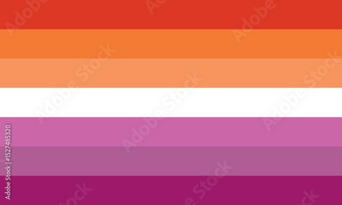 Lesbian Flag. Card or banner Flag for LGBT, LGBTQ or LGBTQIA+ Pride. Love, freedom, support, rights. Lesbian, gay, bisexual, and transgender flag. Pride month June. Pride background