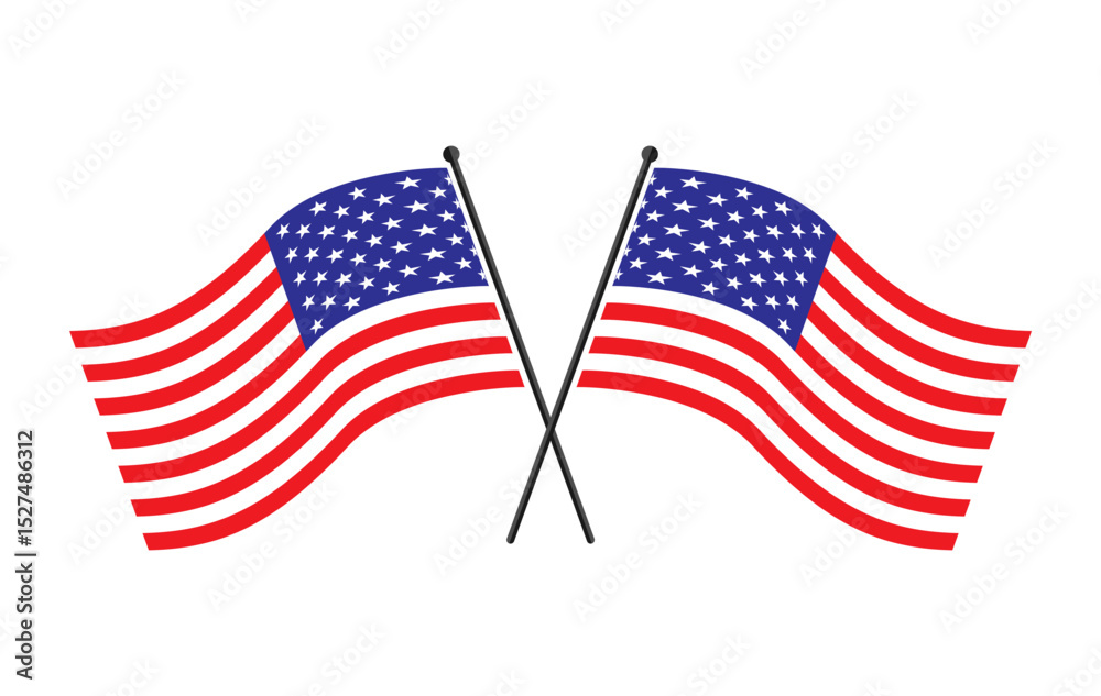 Obraz premium American flag on white background