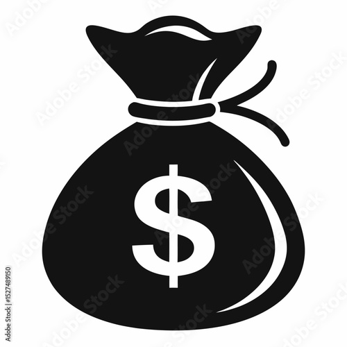 Human resources money bag vector icon