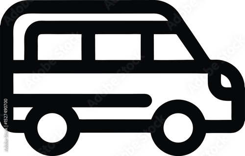Passenger Car Icon Side View for Personal Transportation