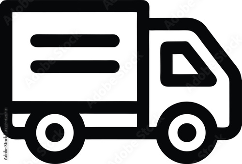 Delivery Truck Icon for Commercial Logistics and Shipping